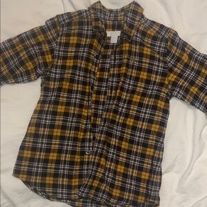 Burberry Yellow and Black Checkered Shirt